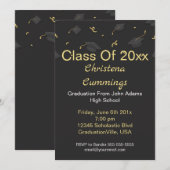 Cap & Confetti Graduation 招待状 (正面/裏面)