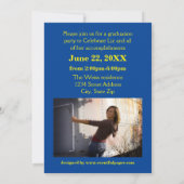 Cap & Diploma Blue – 卒業発表 招待状 (裏面)