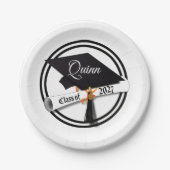 Cap Diploma Class of 2027 Graduation ペーパープレート (正面)