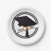 Cap Diploma Class of 2027 Graduation ペーパープレート (正面)