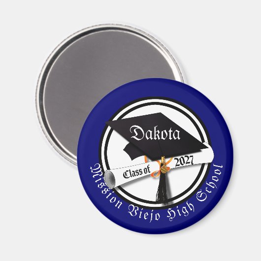 Cap Diploma Class of 2027 Graduation マグネット (正面/裏面)