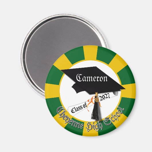 Cap Diploma Class of 2027 Graduation マグネット (正面/裏面)