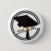 Cap Diploma Class of 2027 Graduation 缶バッジ (正面)