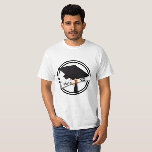 Cap Diploma Class of 2027 Graduation Tシャツ (正面フル)