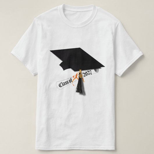 Cap Diploma Class of 2027 Graduation Tシャツ (デザイン正面)