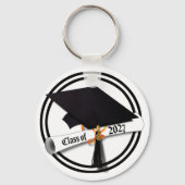 Cap Diploma Class of 2027 Photo Graduation キーホルダー (正面)