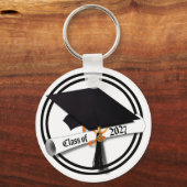 Cap Diploma Class of 2027 Photo Graduation キーホルダー (正面)