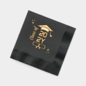 Cap & Diploma Glam Class of School Year Graduation 箔ナプキン (左)