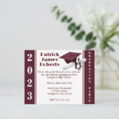 Cap & Diploma、Maroon & White Graduation 招待状 (スタンド正面)