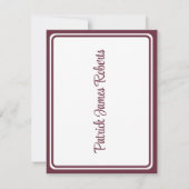 Cap & Diploma、Maroon & White Graduation 招待状 (裏面)