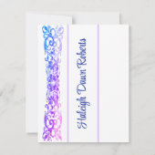 Cap & Diploma、Purple & Blue Hue卒業 招待状 (裏面)