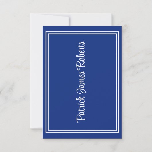 Cap & Diploma、White & Blue 王室の Gradation 招待状 (裏面)