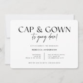 Cap Gown写真卒業モダン中 招待状 (正面)