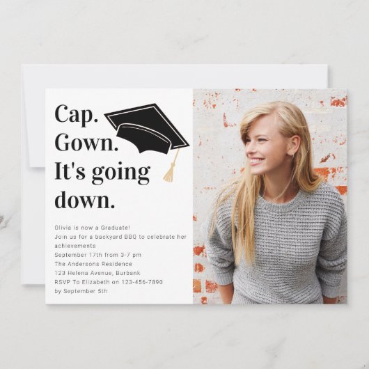 Cap Gown写真科卒業 招待状 (正面)