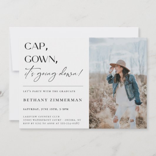 Cap Gown卒業式パーティーが行われている 招待状 (正面)