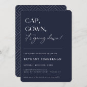 Cap Gown卒業式パーティーが行われている 招待状 (正面/裏面)