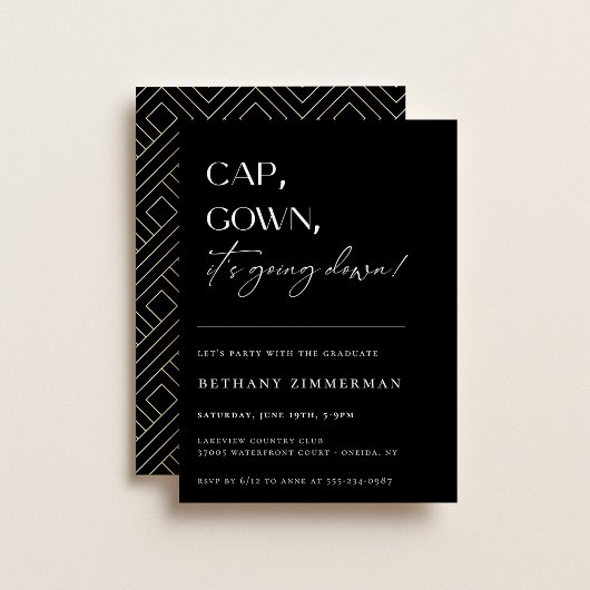 Cap Gown卒業式パーティーが行われている 招待状