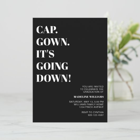 Cap Gown卒業式パーティーが行われている 招待状 (スタンド正面)