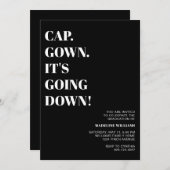 Cap Gown卒業式パーティーが行われている 招待状 (正面/裏面)