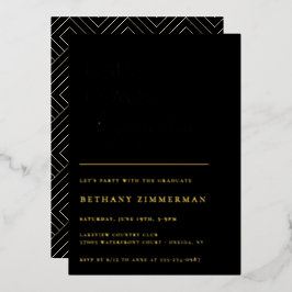 Cap Gown卒業式パーティーが行われている 箔招待状