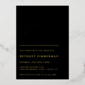 Cap Gown卒業式パーティーが行われている 箔招待状 (正面)