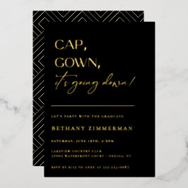 Cap Gown卒業式パーティーが行われている 箔招待状