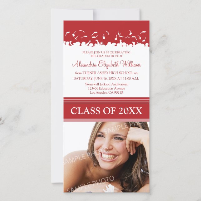 Cap & Gown卒業発表（赤） (正面)