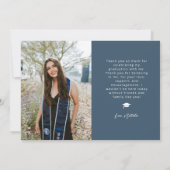 Cap. Gown. Done. Multi Photo Navy Blue Graduation 案内状 (裏面)