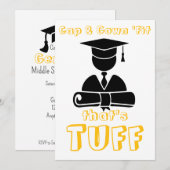 Cap & Gown Fit, That's Tuff Graduation 招待状 (正面/裏面)