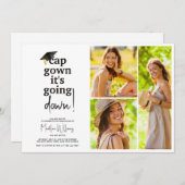 Cap Gown It's Going Down Photo Collage Graduation 招待状 (正面/裏面)