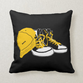 "Cap & Sneakers" black クッション