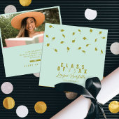 Cap Toss Olive & Sage Graduation Announcement 招待状