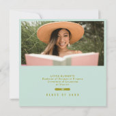 Cap Toss Olive & Sage Graduation Announcement 招待状 (裏面)