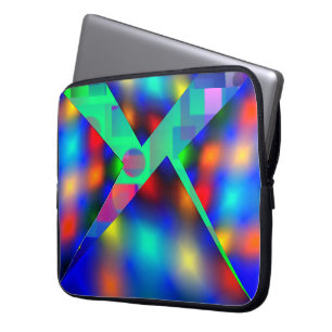 Capa de laptop colorida, com envelope torto, azul ラップトップスリーブ
