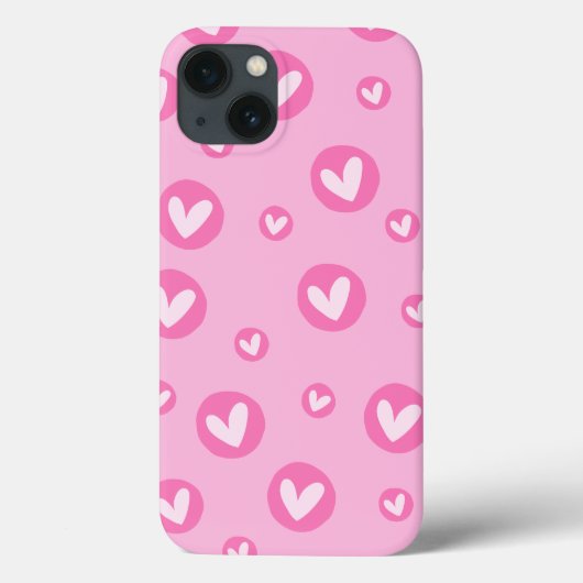 Capa IPhone Padrão de Corações Rosa Case-Mate iPhoneケース (裏面)