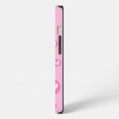 Capa IPhone Padrão de Corações Rosa iPhoneケース (左側面)