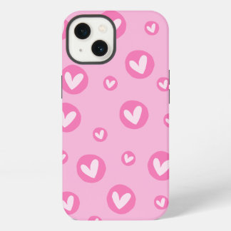 Capa IPhone Padrão de Corações Rosa 13ケース