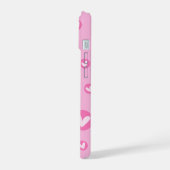 Capa IPhone Padrões de Coração 15ケース (左側面)