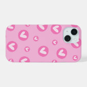 Capa IPhone Padrões de Coração 15ケース (裏面横)