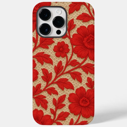 capa para celular Floral Vermelho em design  Case-Mate iPhoneケース (裏面)