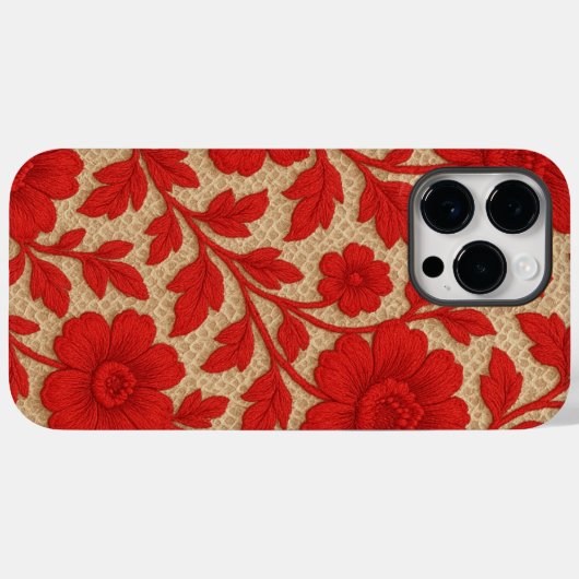 capa para celular Floral Vermelho em design Case-Mate iPhoneケース (裏面 (横))