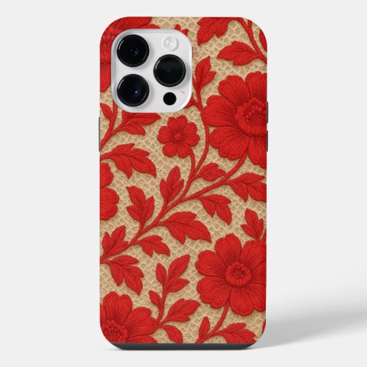 capa para celular Floral Vermelho em design iPhoneケース (裏面)