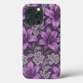 Capa para celular lírios e renda design  Case-Mate iPhoneケース (裏面)