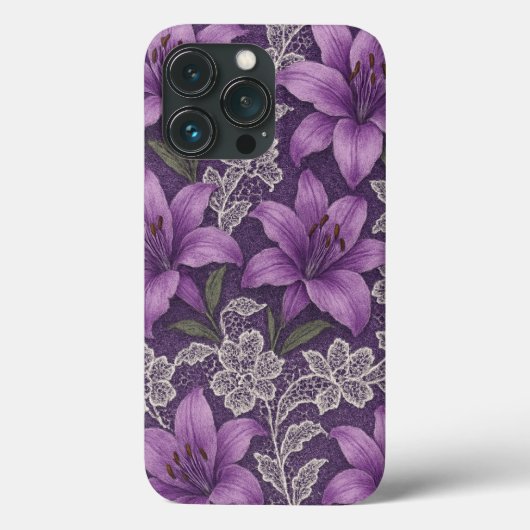 Capa para celular lírios e renda design Case-Mate iPhoneケース (裏面)