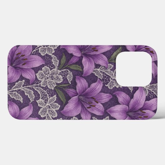 Capa para celular lírios e renda design  Case-Mate iPhoneケース (裏面 (横))