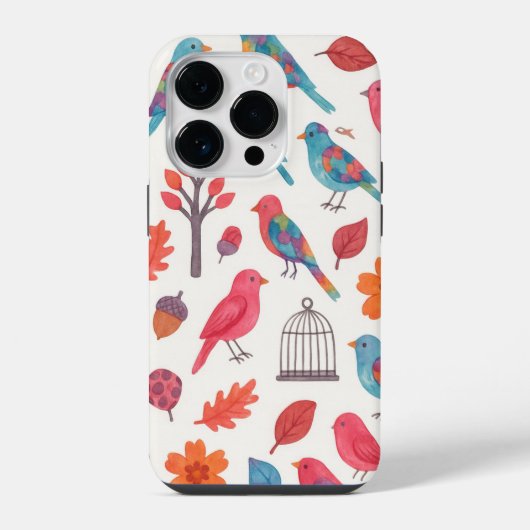 Capa para celular Pássaros e Flores DESING iPhoneケース (裏面)
