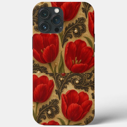Capa para celular Tulipas e Renda  DESIGN  Case-Mate iPhoneケース (裏面)