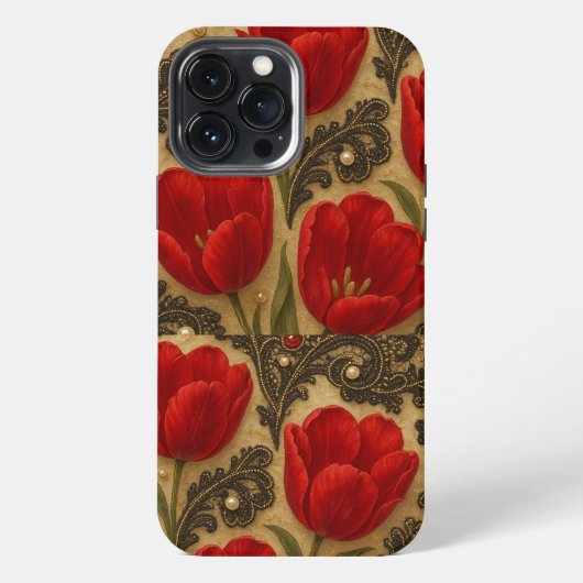 Capa para celular Tulipas e Renda DESIGN iPhoneケース (裏面)