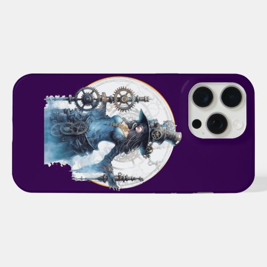 Capa para iPhone 15 Pro Max Evocação Steampunk iPhoneケース (裏面横)