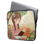 Capa para laptop Menina no Jardim ラップトップスリーブ (正面左)
